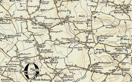 Old map of Braiseworth Hall in 1901