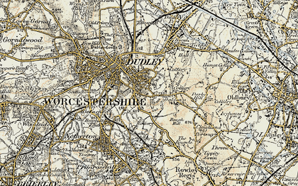 Old map of Tansley Hill in 1902