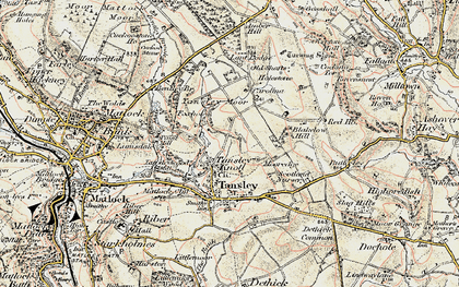 Old map of Tansley Knoll in 1902-1903