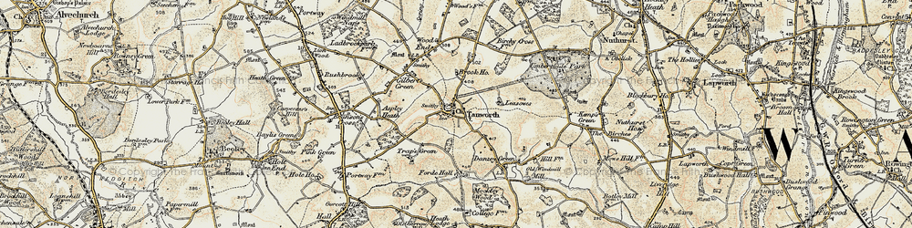 Old map of Tanworth-in-Arden in 1901-1902
