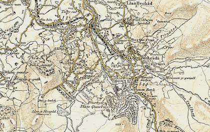 Old map of Tanysgafell in 1903-1910