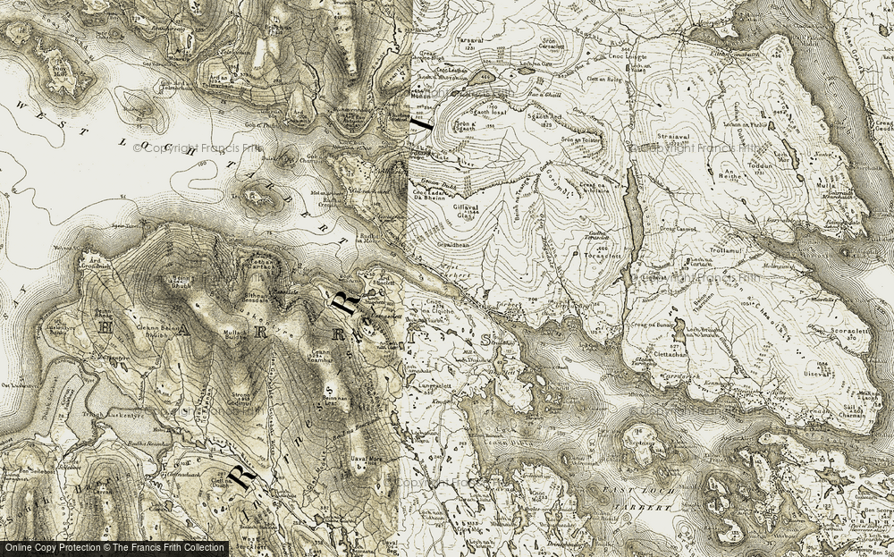 Old Map of Taobh Siar, 1908-1911 in 1908-1911