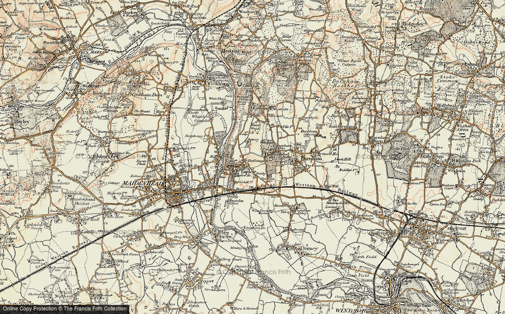 Old Map of Historic Map covering Berry Hill in 1897-1909