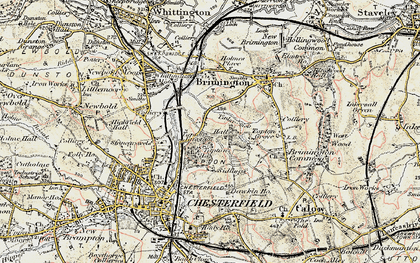 Old map of Tapton in 1902-1903
