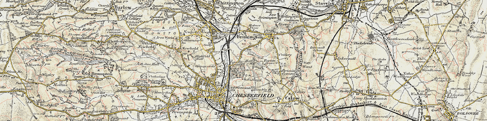 Old map of Tapton in 1902-1903