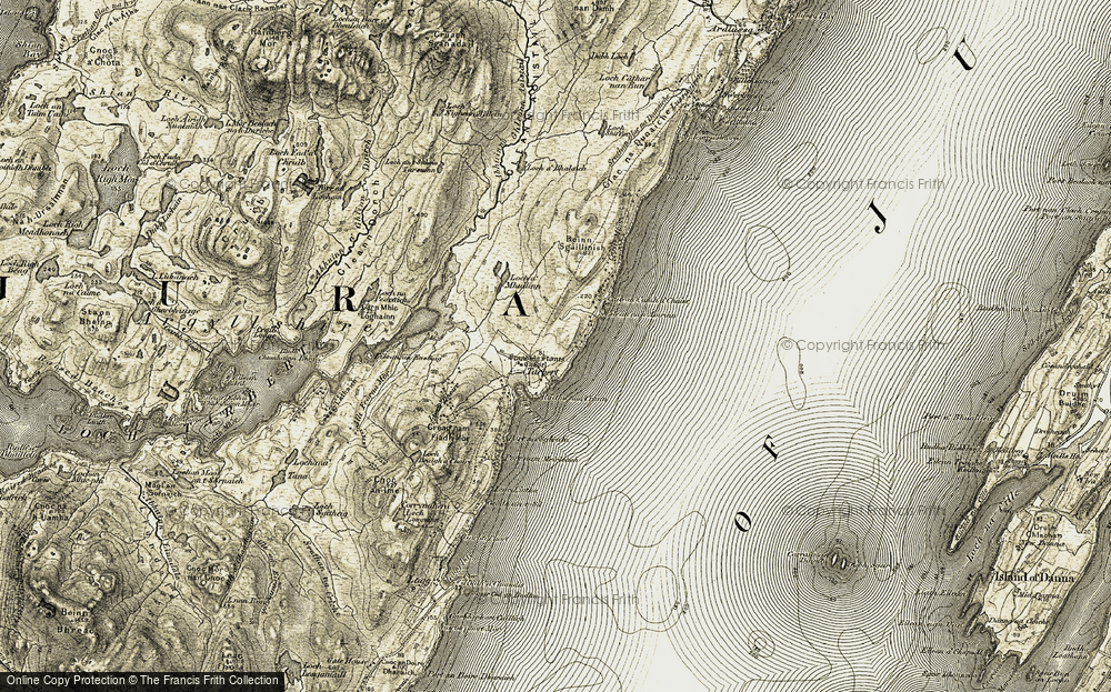 Old Map of Historic Map covering Beinn Sgaillinish in 1905-1907
