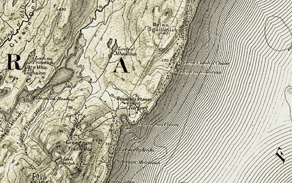 Old map of Beinn Sgaillinish in 1905-1907