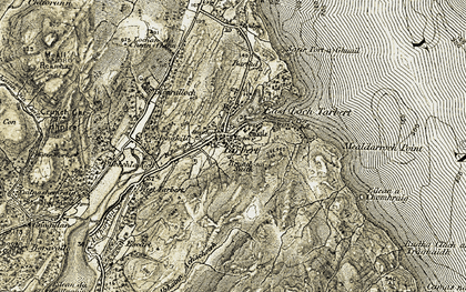 Old map of Tarbert in 1905-1907