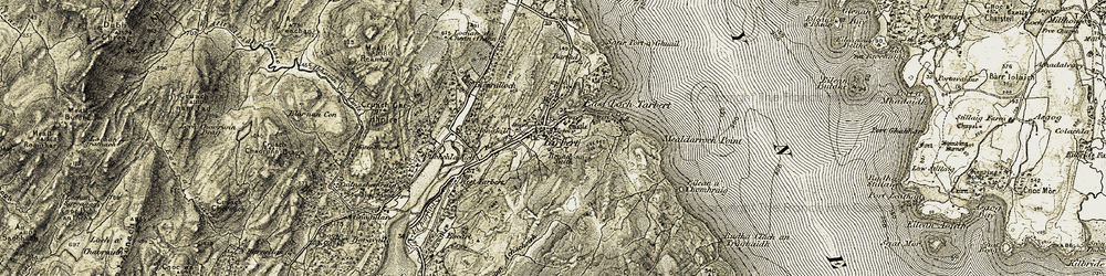 Old map of Bàrr nan Cnoc in 1905-1907