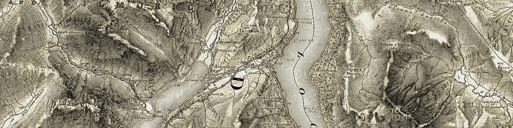 Old map of Tarbet in 1905-1907