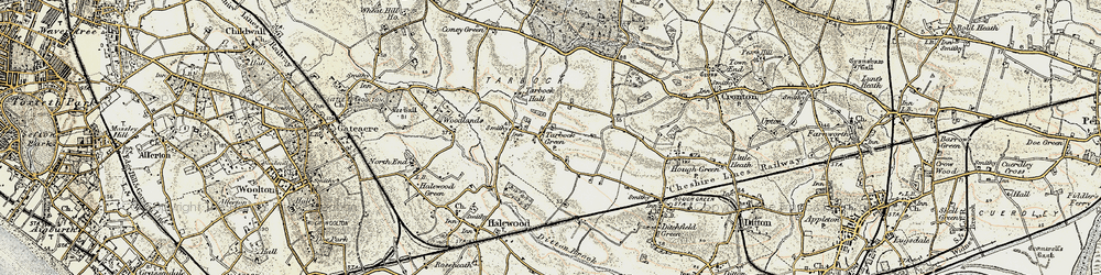 Old map of Tarbock Green in 1902-1903