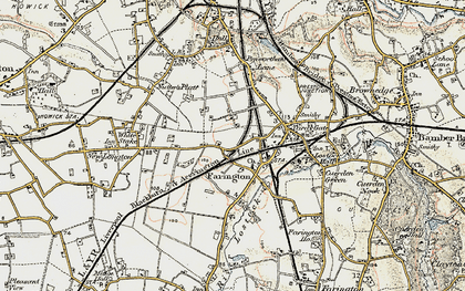 Old map of Tardy Gate in 1903