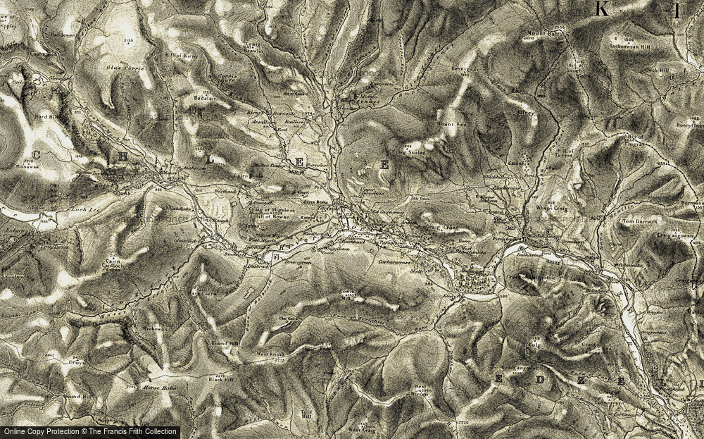 Old Map of Tarfside, 1908-1909 in 1908-1909