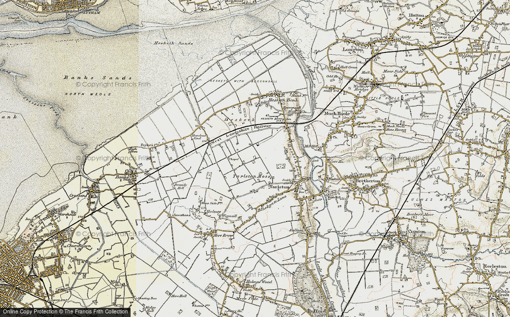 Old Map of Tarleton Moss, 1902-1903 in 1902-1903