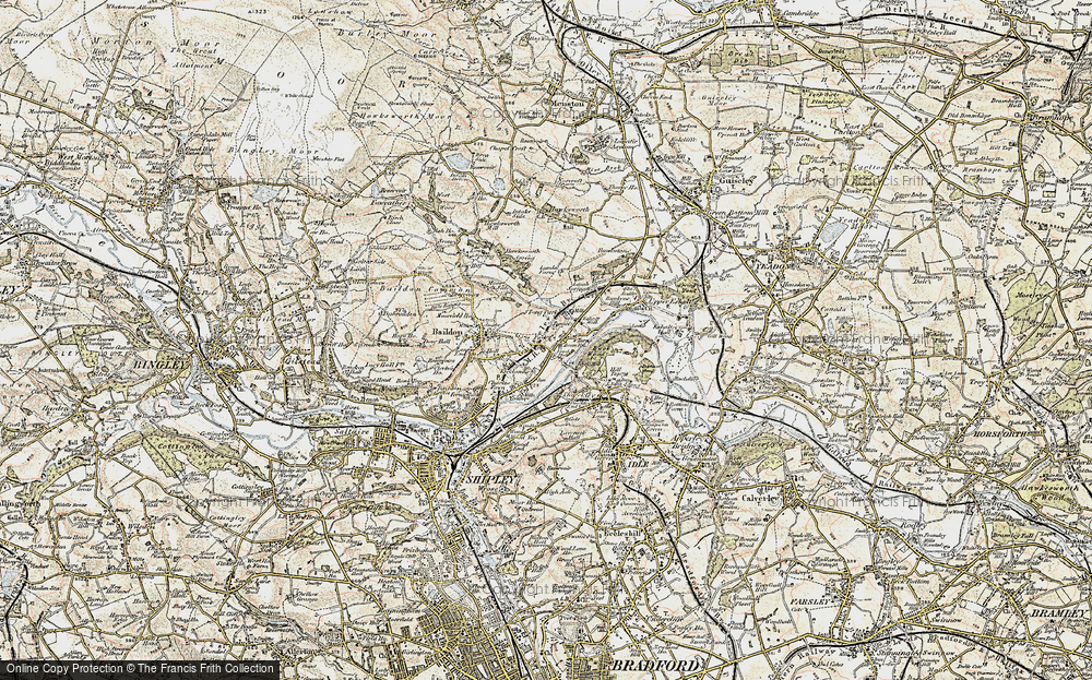Old Map of Historic Map covering Buck Wood in 1903-1904