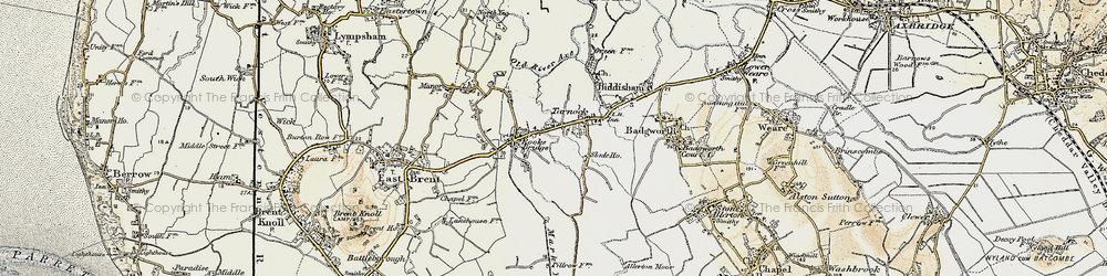 Old map of Tarnock in 1899-1900