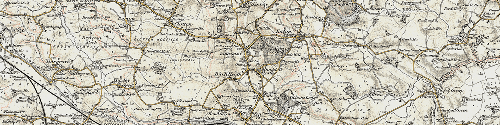 Old map of Tarporley in 1902-1903