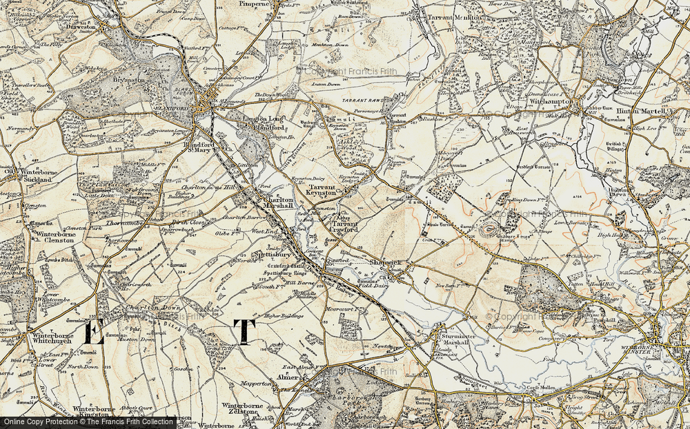 Old Map of Tarrant Crawford, 1897-1909 in 1897-1909
