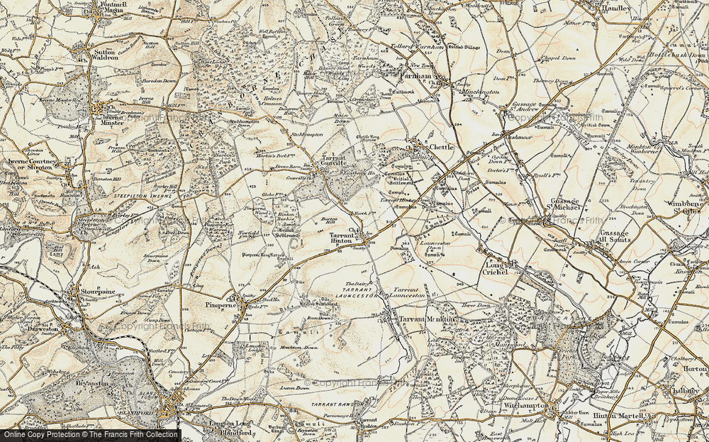 Old Map of Tarrant Hinton, 1897-1909 in 1897-1909