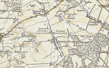 Old map of Launceston Down in 1897-1909