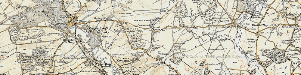 Old map of Tarrant Rushton in 1897-1909