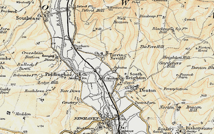 Old map of Tarring Neville in 1898