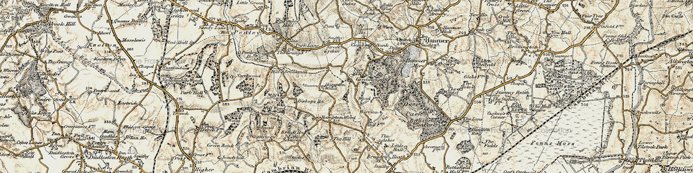 Old map of Hampton Wood in 1902