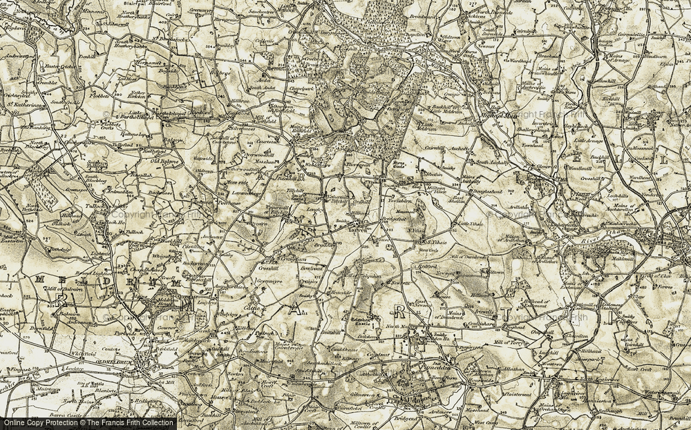 Old Map of Historic Map covering Youlieburn in 1909-1910