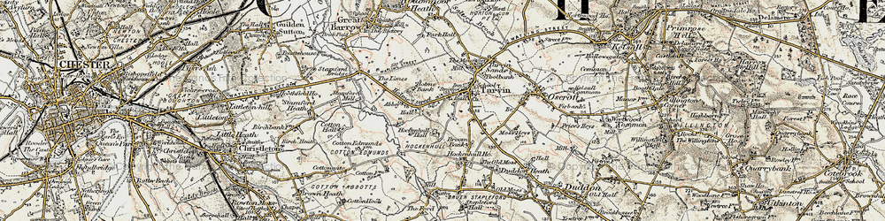 Old map of Tarvin in 1902-1903