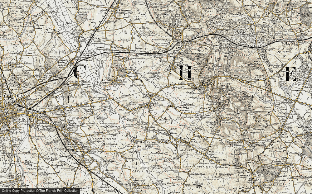 Old Map of Tarvin Sands, 1902-1903 in 1902-1903