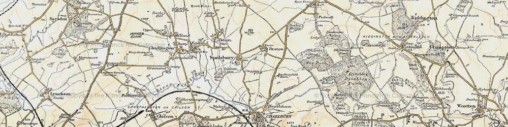 Old map of Taston in 1898-1899