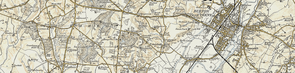 Old map of Tatenhill Common in 1902