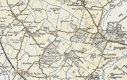 Old map of Tathall End in 1898-1901