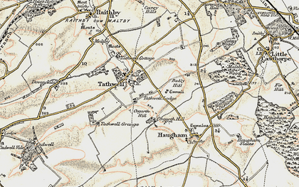 Old map of Tathwell in 1902-1903