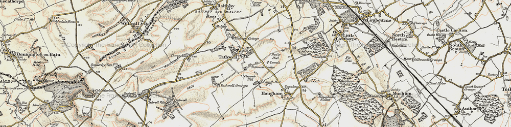 Old map of Tathwell in 1902-1903