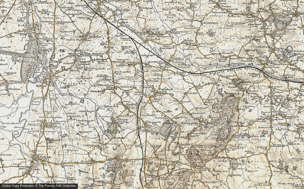 Old Map of Tattenhall, 1902-1903 in 1902-1903
