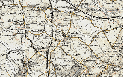 Old map of Tattenhall in 1902-1903