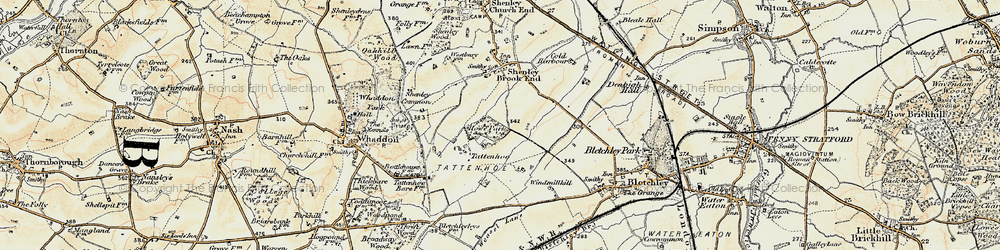 Old map of Tattenhoe in 1898-1901