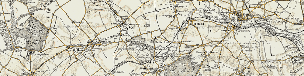 Old map of Tatterford in 1901-1902