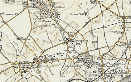 Old map of Tattersett in 1901-1902
