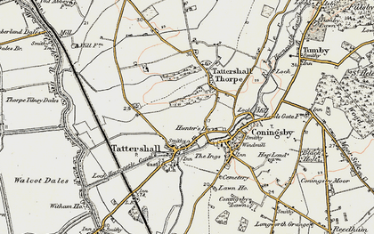 Old map of Tattershall in 1902-1903