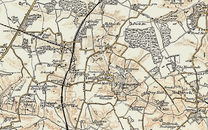 Old map of Tattingstone in 1898-1901