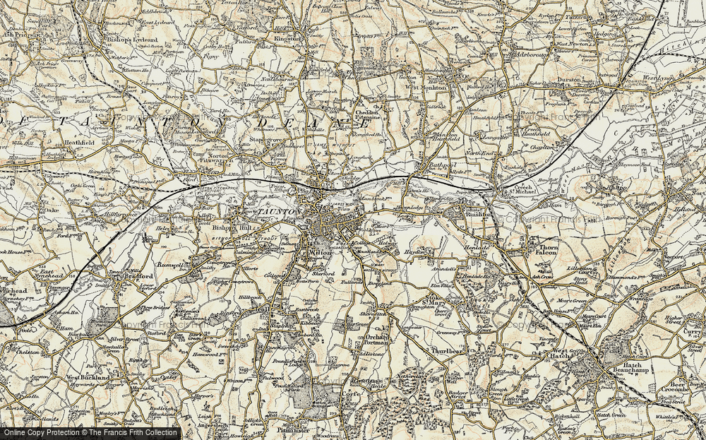 Old Map of Taunton, 1898-1900 in 1898-1900