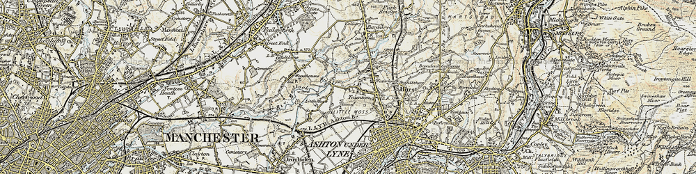 Old map of Taunton in 1903