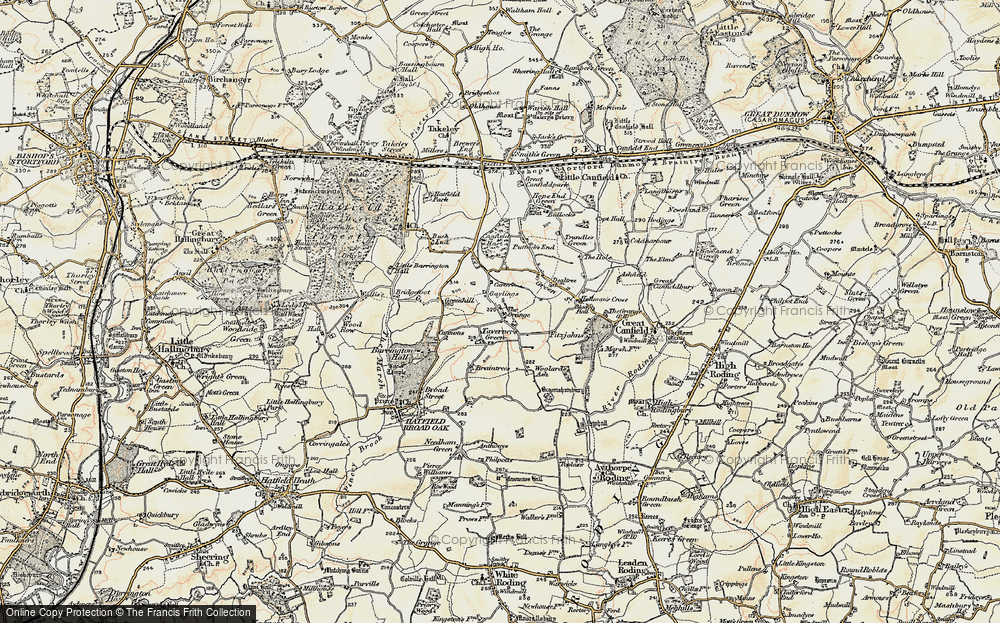 Old Map of Taverners Green, 1898-1899 in 1898-1899