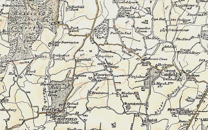 Old map of Braintris in 1898-1899