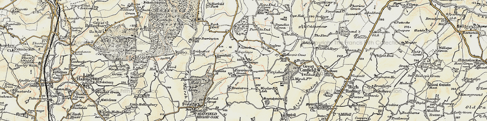 Old map of Braintris in 1898-1899