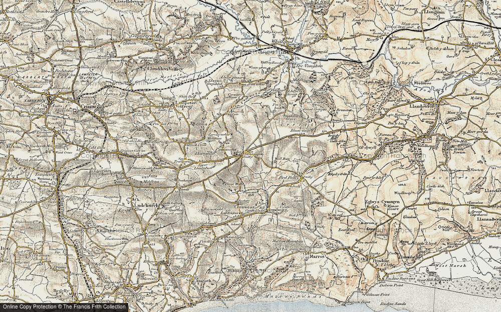 Old Map of Tavernspite, 1901 in 1901