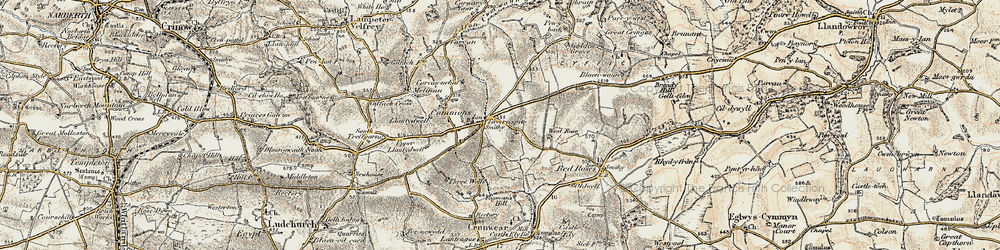 Old map of Tavernspite in 1901