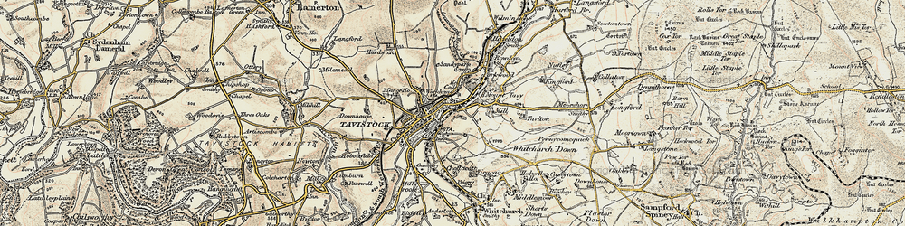 Old map of Tavistock in 1899-1900